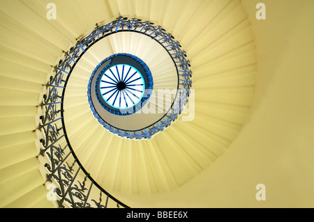 Die Tulpe-Treppe, Queen es House. Greenwich Stockfoto