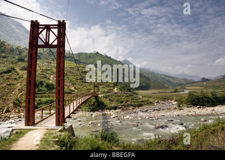 Brücke, Sa Pa, Provinz Lao Cai, Vietnam Stockfoto