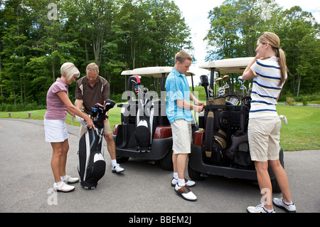 Familie Golfen Stockfoto