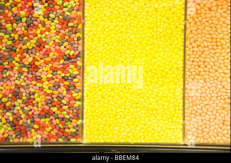 Nahaufnahme von Bulk Candy im Supermarkt Stockfoto