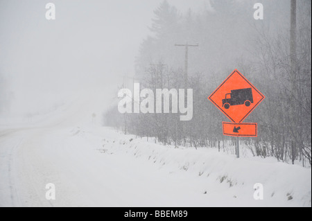 Autobahn im Winter, Ontario, Kanada Stockfoto