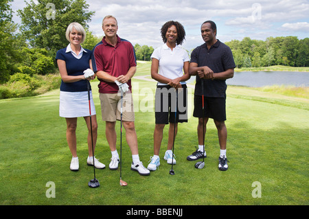 Gruppenbild der Golfer Stockfoto