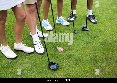 Nahaufnahme des Golfers Füße Stockfoto