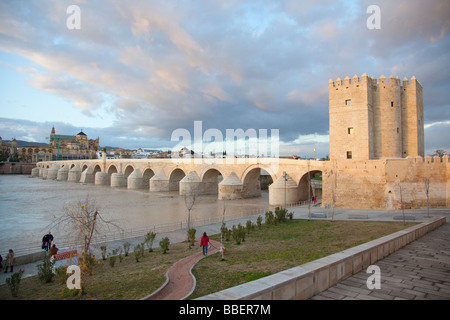 Calahorra Turm und Puente Romano oder römische Brücke über den Guadalquivir in Córdoba Spanien Stockfoto