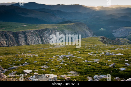 Sonnenaufgang am Mt Evans auf der Suche nach Denver, Colorado Stockfoto