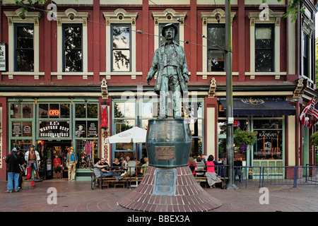 Statue von Gassy Jack John Deighton der Gründungsvater der Gastown Vancouver British Columbia Kanada. Stockfoto