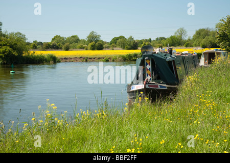 Schiff vor Anker entlang der oberen erreicht der Themse in der Nähe von Oxford Uk Stockfoto