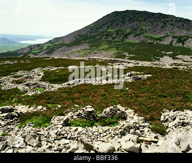 Tre'r Ceiri Hillfort ist eine Eisenzeit, die Hüttenkreise sind die Überreste von Häusern der Völker. Llanaelhaearn Gwynedd Wales HOMER SYKES Stockfoto