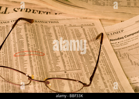 Wall Street Journal, eine finanzielle Zeitung Stockfoto