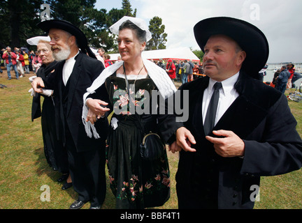 Bretonische Trachten, Musik und Tanz, Volksfest, Morbihan, Frankreich Stockfoto