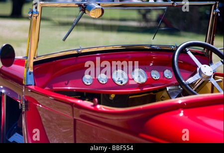 Nahaufnahme von Vintage roten Cabrio. Stockfoto