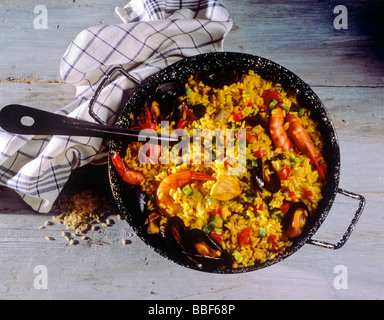 Spanische Meeresfrüchte Paella de marisco Stockfoto