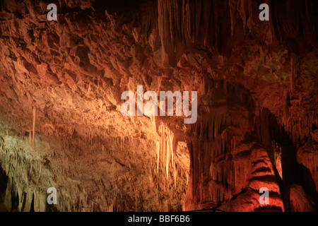 Israel Jerusalem Berge Stalaktiten Höhle Naturschutzgebiet auch genannt Soreq Höhle Stockfoto