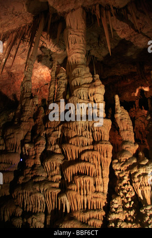 Israel Jerusalem Berge Stalaktiten Höhle Naturschutzgebiet auch genannt Soreq Höhle Stockfoto