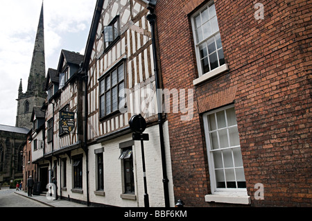 Tudor Gebäude High Street Shrewsbury Shropshire Stockfoto