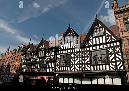 Tudor Gebäude High Street Shrewsbury Shropshire Stockfoto