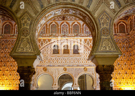 Salon De Los Embajadores im Alcazar von Sevilla Spanien Stockfoto