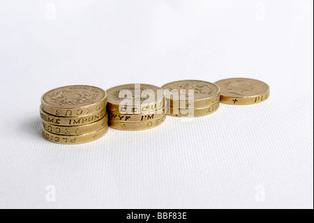 Ein Pfund-Münzen Stockfoto