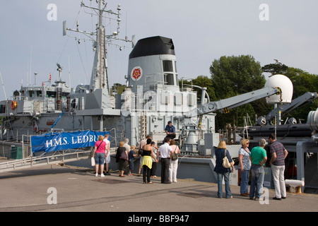 HMS Ledbury (M30) Jagd-Klasse Minesweeper der Royal Navy festgemacht Tag der offenen Tür Weymouth harbour Dorset England uk gb Stockfoto