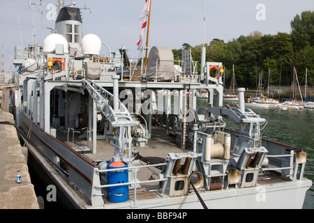 HMS Ledbury (M30) Jagd-Klasse Minesweeper der Royal Navy festgemacht Tag der offenen Tür Weymouth harbour Dorset England uk gb Stockfoto