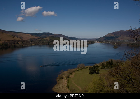 Der Lake District. Foto von Überraschung Draufsicht Derwentwater, Blick nach Norden in Richtung Keswick und Bassenthwaite. Stockfoto