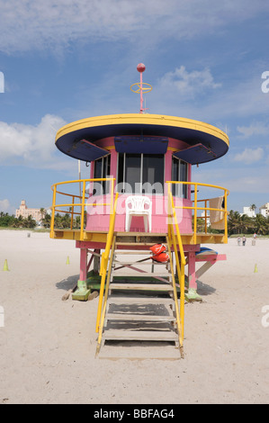 Strandwache am South Beach, Miami, Florida Stockfoto