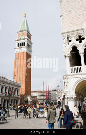 Venedig, Palazzo Ducale, Campanile Stockfoto