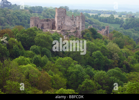 Zerstörten Festung Chateau Saissac Aude Languedoc-Roussillon Frankreich Stockfoto