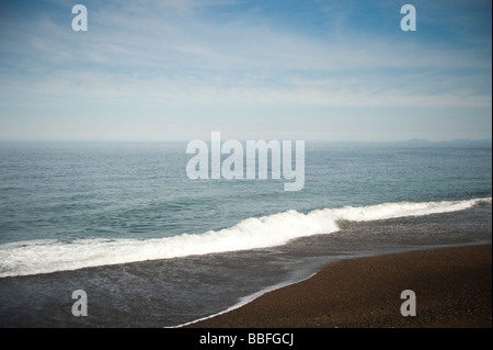 Einsamen Strand an der Cardigan Bay Küste west wales Sommermorgen Stockfoto
