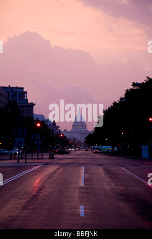 Spektakulären Sonnenaufgang Wolken hinter dem US Capitol Building in Washington D.C. Stockfoto