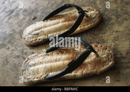 Stroh Sandalen Stockfoto