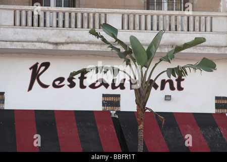 Afrika, Nordafrika, Marokko, Casablanca, Restaurant Zeichen Stockfoto