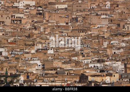 Afrika, Nordafrika, Marokko, Fes, Fes el Bali, alte Fes, Medina, Old Town, Panorama Stockfoto