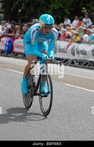 Fahrer und Publikum 2007 London Tour de France-Zeitfahren Stockfoto