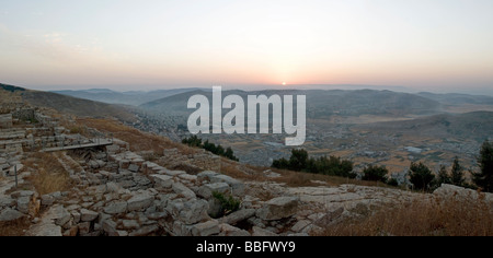 Panoramablick vom Mount Gerizim, einem der höchsten Gipfel Im Westjordanland in der Nähe der palästinensischen Stadt Nablus Palästinensische Gebiete Israel Stockfoto