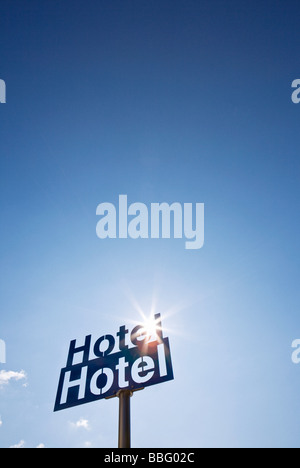 Hotelschild Stockfoto