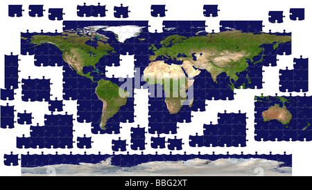Globus Puzzle puzzle Stockfoto