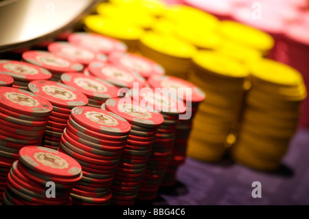 Chips Las Vegas Roulette spielen Stockfoto