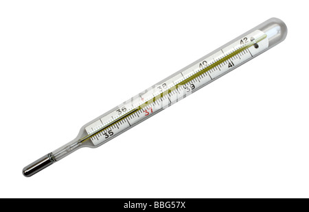 Medizin-Thermometer isoliert auf weiss Stockfoto