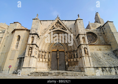 Portal, Arciprestal Iglesia de Santa María la Mayor, Kirche, Basilika, Morella, Castellon, Valencia, Spanien, Europa Stockfoto