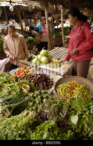 Laotische Volk getroffen in Luang Prabang, LAOS Stockfoto