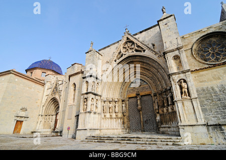 Portal, Arciprestal Iglesia de Santa María la Mayor, Kirche, Basilika, Morella, Castellon, Valencia, Spanien, Europa Stockfoto