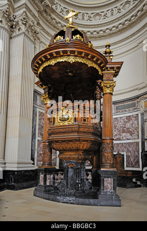 Kanzel im Berliner Dom, Berlin, Deutschland, Europa Stockfoto