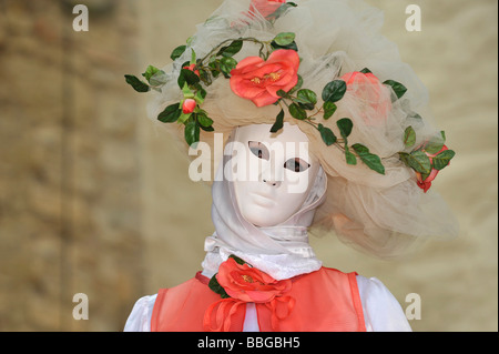 Leben im Barock des 18. Jahrhunderts, venezianische Maske "Rose", Schiller Jahrhundertfest Jahrhundert festival Stockfoto