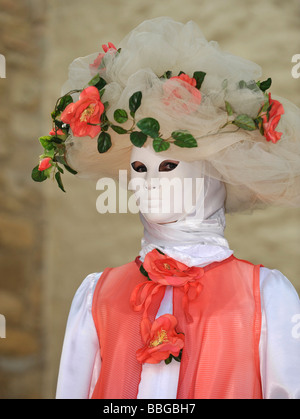 Leben im Barock des 18. Jahrhunderts, venezianische Maske "Rose", Schiller Jahrhundertfest Jahrhundert festival Stockfoto