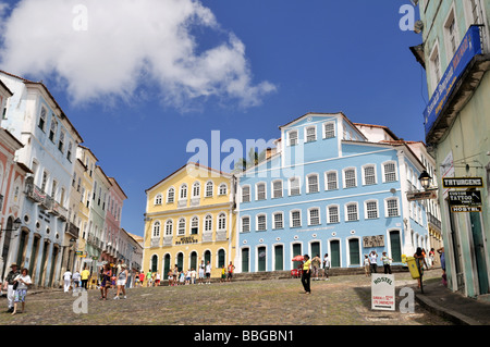 Largo Pelourinho Square und Museum Fundação Casa de Jorge Amado, Salvador, Bahia, UNESCO World Heritage Site, Brasilien, Süd Stockfoto