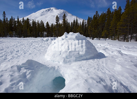 Iglu mit niedrigen Eingang, Blockhaus, White Pass, Chilkoot Pass, Chilkoot Trail, British Columbia, b.c., Yukon Territorium, Kanada, Stockfoto