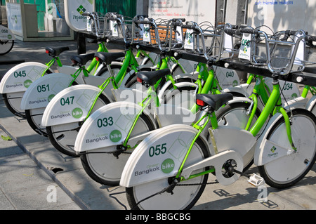 Kostenloser Fahrradverleih, grün-Bangkok-Bike-Projekt zur Förderung des Tourismus und eine "grüne-Mentalität", Bangkok, Thailand, Asien Stockfoto