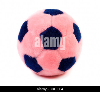 Pelzkugel für Fußball Isolat auf weiß Stockfoto