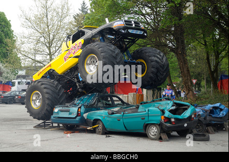 Monster Truck Show, Bergisch Gladbach-Refrather, Nordrhein-Westfalen, Deutschland, Europa Stockfoto